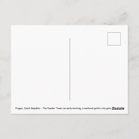 Der Pulverturm - Prag, Tschechische Republik Postkarte (Rückseite)