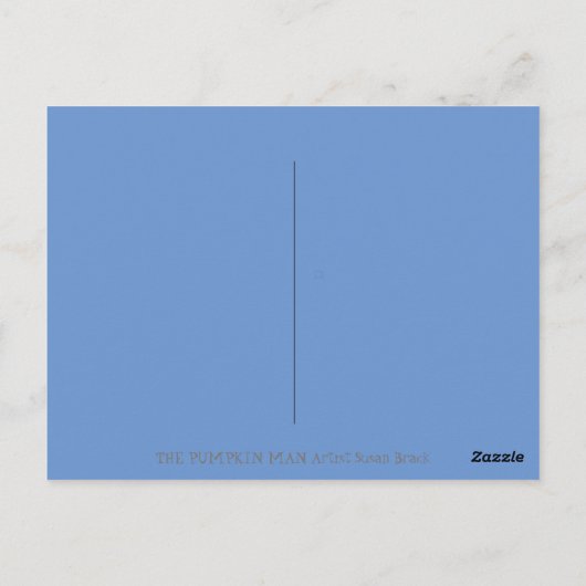 DER PUMPKIN-MANN TREFFT DEN MANN IM MUND, HALLOWEE POSTKARTE (Rückseite)