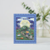 DER PUMPKIN-MANN TREFFT DEN MANN IM MUND, HALLOWEE POSTKARTE (Stehend Vorderseite)