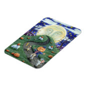 DER PUMPKIN-MENSCHENMEETING MANN IM MUND, HALLOWEN MAGNET (Linke Seite)