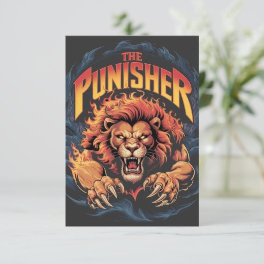 Der Punisher Fierce Lion Graphic Einladung (Stehend Vorderseite)