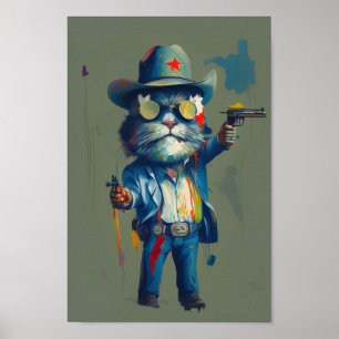 Der Purfect Sheriff: Meowdy, Cowboy Cat Sheriff Poster