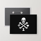 Der Pyrate Saga Jolly Roger Knopf Button (Vorderseite/Rückseite)