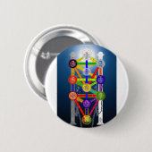 Der Qabalistic Baum des Leben-Struktur-Diagramms Button (Vorne & Hinten)