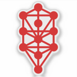 Der Qabalistische Baum des Lebens (rot) Aufkleber
