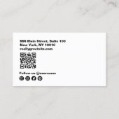 Der QR-Code der schwarzen sozialen Medien Visitenkarte (Rückseite)