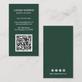 Der QR-Code für einfache Wälder ist modern Visitenkarte (Vorne/Hinten)