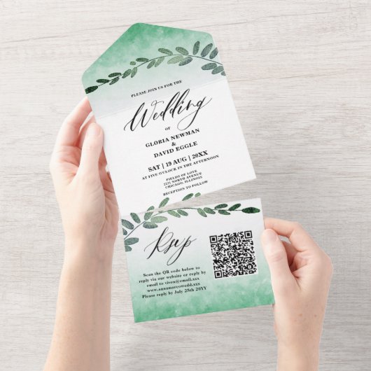 Der QR-Code für Grünwasser in einer Einladung (Abreißtisch)