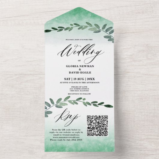 Der QR-Code für Grünwasser in einer Einladung (Innen)