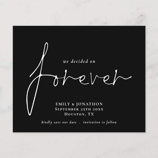 Der QR-Kodex wurde Save the Date für immer schwarz (Vorderseite)