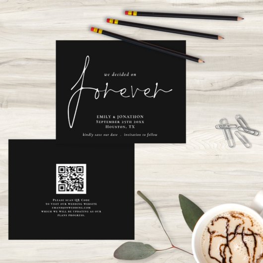Der QR-Kodex wurde Save the Date für immer schwarz