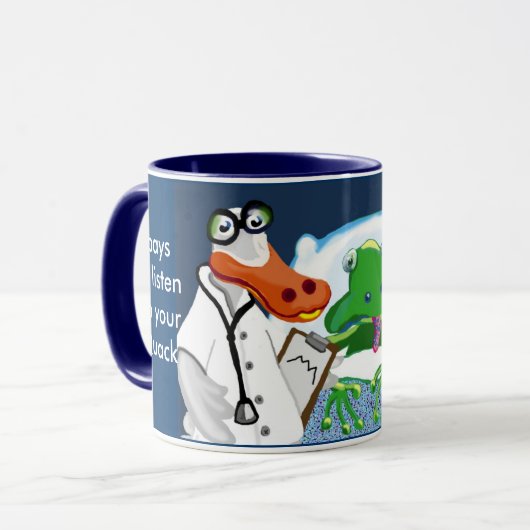 Der Quack oder Doktor Duck macht seine Runden Tasse (Vorderseite Links)