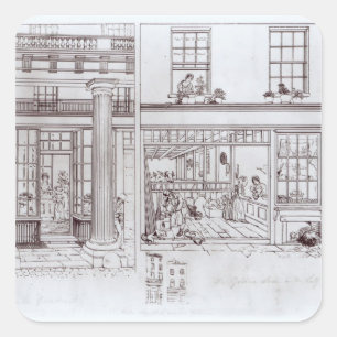 Der Quadrant, die Regente Straße und der goldene Quadratischer Aufkleber