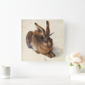 DER RABBIT (Junge Hase) Quadratische Wanduhr (Zuhause)