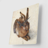 DER RABBIT (Junge Hase) Quadratische Wanduhr (Winkel)