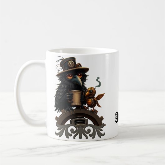 Der Rabe, angetrieben von Kaffee Kaffeetasse (Links)