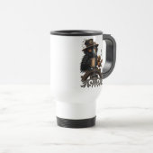 Der Rabe, angetrieben von Kaffee Reisebecher (VorderseiteRechts)