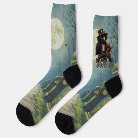 Der Rabe, angetrieben von Kaffee Socken (Linkes Detail)