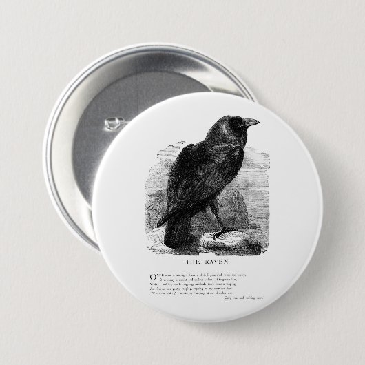 Der Rabe durch Edgar Allen Poe Button (Vorne & Hinten)