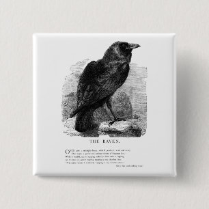 Der Rabe durch Edgar Allen Poe Button