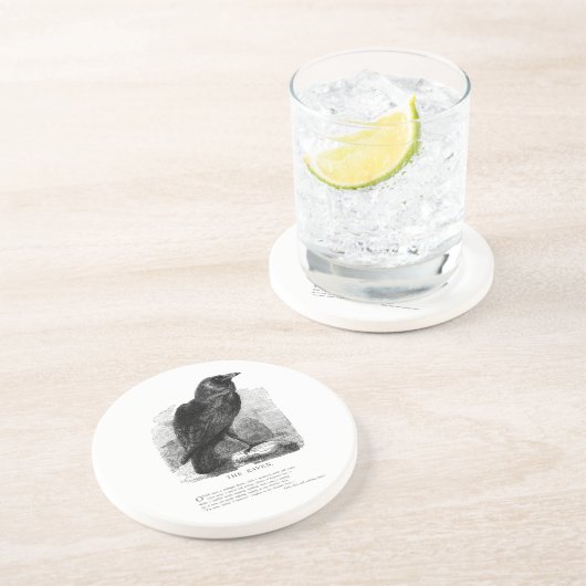 Der Rabe durch Edgar Allen Poe Getränkeuntersetzer (Seite)