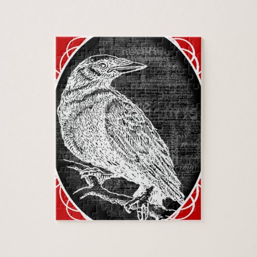 "Der Rabe" inspirierte grafischen Entwurf Puzzle (Vertikal)