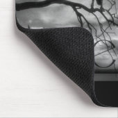 Der Rabe - nie wieder Sunbeams u. Baum B&W Mousepad (Ecke)