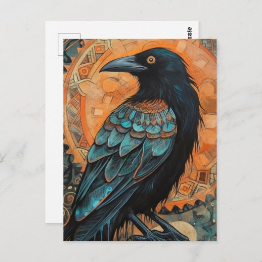 Der Rabe Postkarte (Vorne/Hinten)