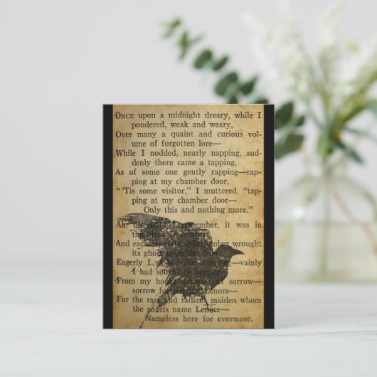 Der Rabe Postkarte (Stehend Vorderseite)