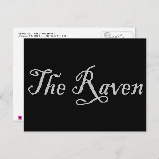 Der Rabe Postkarte (Vorne/Hinten)