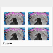 Der Rabe Rechteckiger Aufkleber (Blatt)