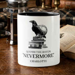 Der Rabe sagt Nimmermehr Gothic Reader Literarisch Zweifarbige Tasse