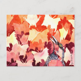 Der Rabe schreckt die Schmetterlinge auf Postkarte