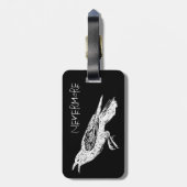 Der Rabe, Schwarzweiss Gepäckanhänger (Rückseite vertikal)