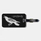 Der Rabe, Schwarzweiss Gepäckanhänger (Rückseite horizontal)