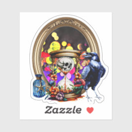 Der Rabe und das Schädelstollen Aufkleber