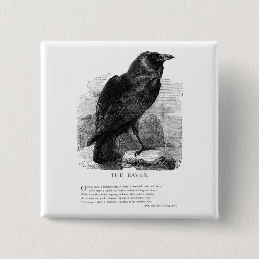 Der Rabe von Edgar Allan Poe Button (Vorderseite)