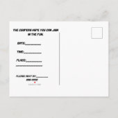 DER RACE IST AUF DER POSTCARD-PARTY EINLADUNG (Rückseite)