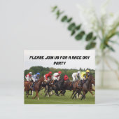DER RACE IST AUF DER POSTCARD-PARTY EINLADUNG (Stehend Vorderseite)