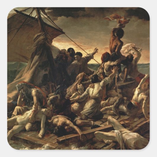 Der Raft der Medusa - Théodore Géricault Quadratischer Aufkleber (Vorderseite)