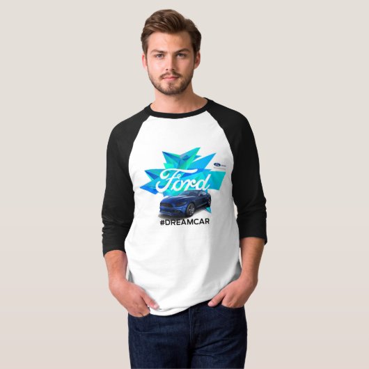 Der Raglan-T - Shirt der Mustangcustomizer-Männer (Vorne ganz)