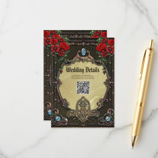 Der Rahmen ist opulent gestaltet Begleitkarte (Vorderseite/Rückseite Beispiel)