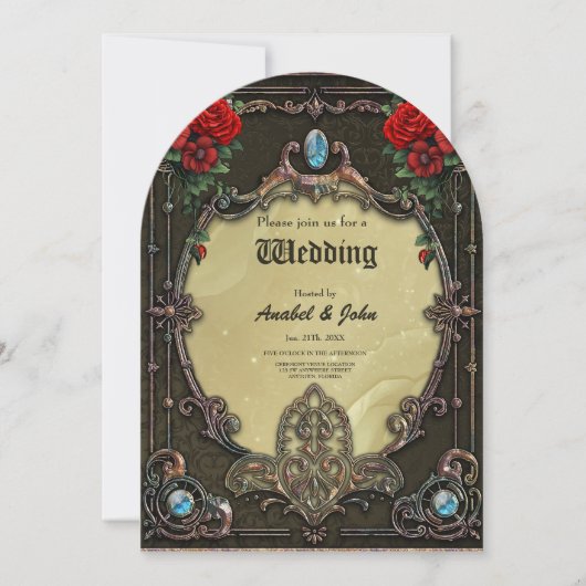Der Rahmen ist opulent gestaltet Einladung (Vorderseite)