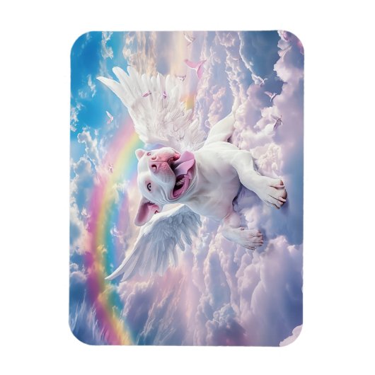 Der Rainbow Bridge White Angel Dog Magnet (Vertikal)