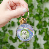 Der Rainbow-Engel Ihres Hauses im Foto Schlüsselanhänger (Hand)