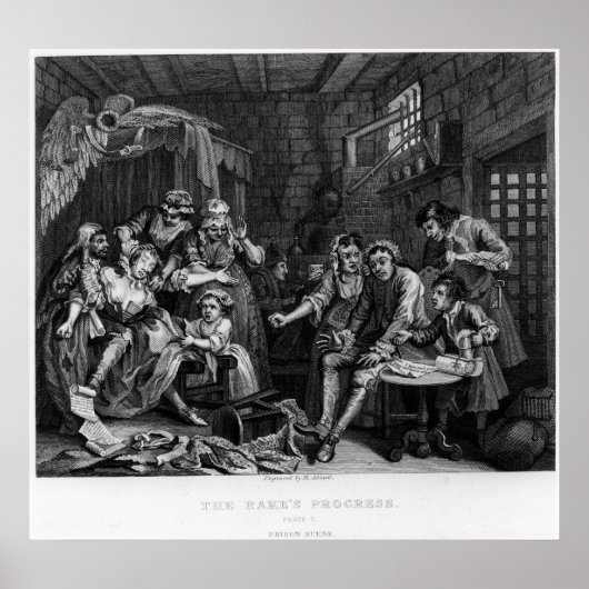 Der Rake in Gefangenschaft, Teller VII Poster (Vorne)