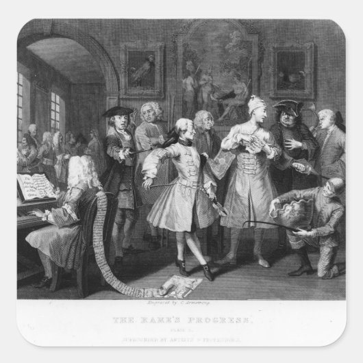 Der Rake-Levee, Teller II Quadratischer Aufkleber (Vorderseite)