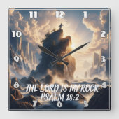 Der Rand der Existenz, der Herr, ist mein Fels Quadratische Wanduhr (Vorderseite)