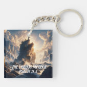 Der Rand der Existenz, der Herr, ist mein Fels Schlüsselanhänger (Rückseite)