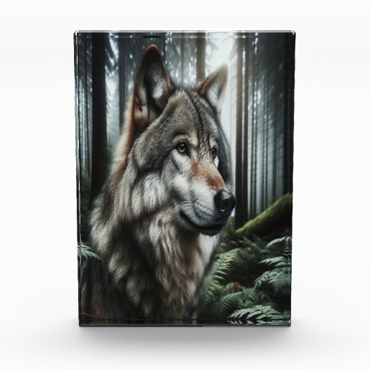 Der rätselhafte Wolf des Waldes | Fotoblock (Vorderseite)